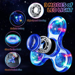 Fidget Spinner 2 Pack, Light up Sensory Fidget Toys Adults Kids 4-8-12 with Autism ADHD, Kids Travel Toys Anxiety Stress Relief Teen Boy Gifts, Classroom Prizes Glow Birthday Party Graduation Gifts
