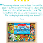 Melissa & Doug wooden animal magnets set 20 pieces for toddlers learning farm zoo pet magnets storage box