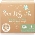 Earth & Eden Sensitive Baby Diapers, Size 3, No Harsh Chemicals, 222 ct | Eco-Conscious, Hypoallergenic, No Harsh Chemicals, Dermatologically Approved
