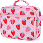 mibasies Kids Lunch Box for Girls, Insulated and Reusable Lunch Bag for School Preschool Kindergarten, Flower Pink