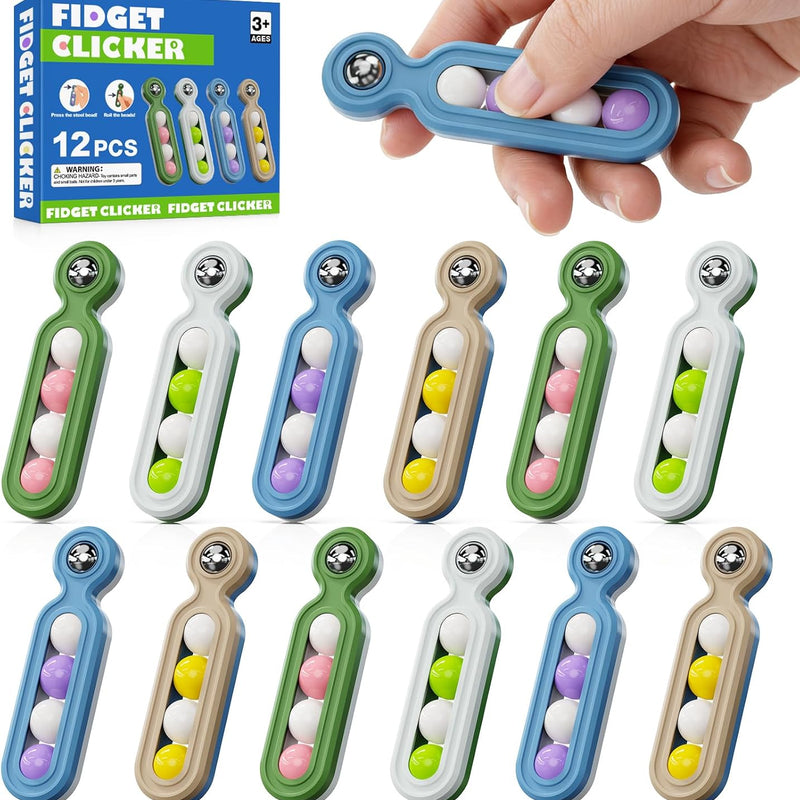 Fidget Toys Adults Stress Relief: 4 Pack Quiet Desk Fidget Clicker for ADHD Focus & Stress Relief, Sensory Desk Toy for Office, Meetings, Work, Travel