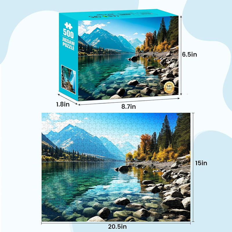 VOLUVOLU 500 Piece Puzzle for Adults, Jigsaw Puzzle,Glacier Park Jigsaw Puzzles 500 Pieces Birthday Party for Family Adults Funny Puzzle