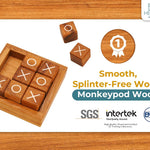 BSIRI Wooden Tic Tac Toe Coffee Table Decor Game Living Room Home Office Decorative Small Desk Bar Top Classic XO Tictactoe Toy Board Travel Size Wood Mini Gifts for Family Games and Gifts for Adults