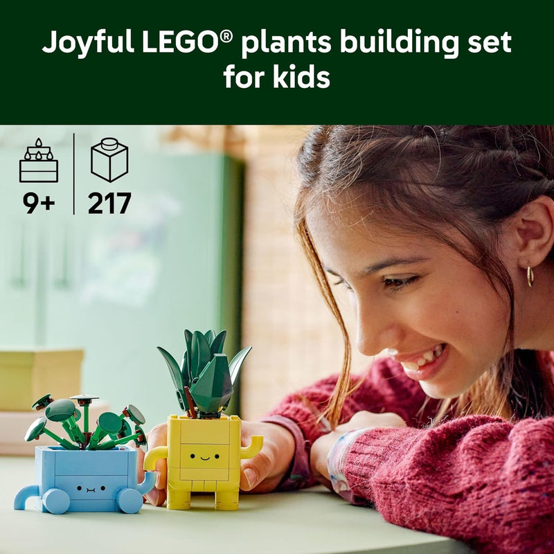 LEGO Botanicals Happy Plants Building Toy for Kids 9+ with Artificial Indoor Plants and Playroom Decor