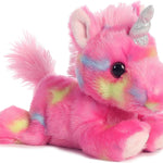 Aurora® Vibrant Bright Fancies™ Jellyroll Unicorn™ Stuffed Animal - Eye-Catching Fun - Delightful Cuddles - Pink 8 Inches