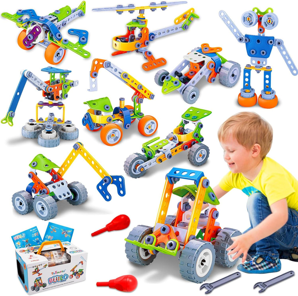 ToyTonix 10-in-1 STEM Engineering Building Kit – 167PCS Creative Construction Toy for Kids 4+