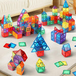 Magnetic Tiles 100PCS Kids Toys - Magnetic Building Blocks STEM Magnet Building Set Preschool Learning Magnet Toys for Kids Ages 3-5 4-8, Sensory Montessori Toy for Toddlers 3+ Year Old Boys Girls
