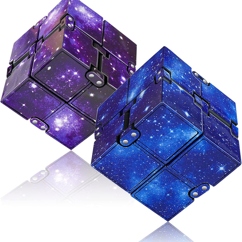 Infinity Cube Fidget Toy Stress Relieving Fidgeting Game for Kids and Adults,Cute Mini Unique Gadget for Anxiety Relief and Kill Time (Macaron Blue)