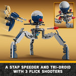 LEGO Star Wars Clone Trooper & Battle Droid Battle Pack, 4 Minifigures, 5 Figures, Speeder Bike, Gift for Kids Aged 7 and Up, 75372