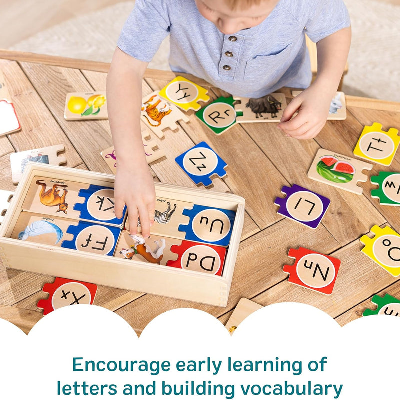 Melissa & Doug Self-Correcting Alphabet Wooden Puzzles for Kids Ages 4+