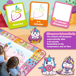 Water Doodle Mat, Kids Drawing Toys for 3 4 5 Year Old Boys Girls Gifts | Reusale Princess Color Mat, Mess-Free Coloring, Educational Doodle Toy, Toddlers Birthday Gifts for Age 3 4 5 6 7 8 Year Old