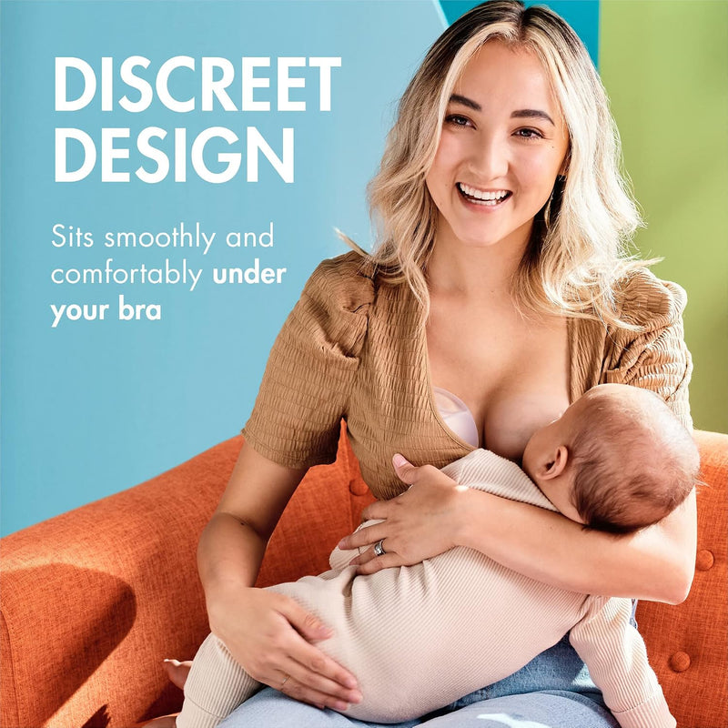 Boon Trove Silicone Manual Breast Pump - Discreet Milk Collector - 2 Count | Hands Free Breast Pump, Includes Canvas Travel Pouch, Breastfeeding Essentials, Passive Suction, Collects Up To 3 Ounces