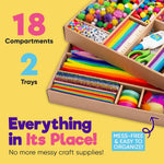 Blue Squid 3000+ pcs Arts and Crafts Supplies for Kids | Craft Kit Box for Kids Age 4-5, 4-8, 6-8, 8-12 | Craft Supplies & Materials Crafts Set Toys Art Box Gifts for Girls Boys Bulk Art Kit