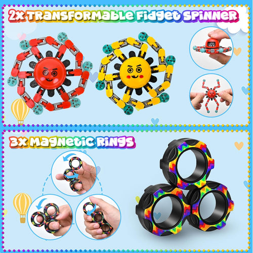 15Pack Fidget Toys Bulk for Adult Kids Age 5-7, 8-12, Sensory Autism Travel Must Have ADHD Autistic Figette Classroom Treasure Prize Box School Must Have Stress Anxiety Easter Basket Stuffers Gifts