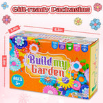 FUNZBO Girl Flower Garden Building Toys Set for Age 2-6 Years Old, STEM Montessori Educational Toy with Sorting & Stacking Spring Gardening Set