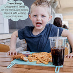 Table Tyke Silicone Placemat for Toddlers with Teething Table Edge Bumper - Non-Slip Baby Placemat for Restaurant & Home Dining - BPA Free Kids Food Mat - Travel Ready Toddler Eating Mat - Sage Green