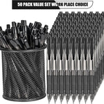 deegtran Pens Bulk, 50 Pack No Bleed Black Ink Click Pens with Soft Grip, Wholesale Retractable Ballpoint Pens for Office School, Medium Point Smooth 1.0MM