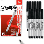 Sharpie Permanent Markers, Ultra Fine Tip, Black, 12 Count - Quick Drying, Fade Resistant