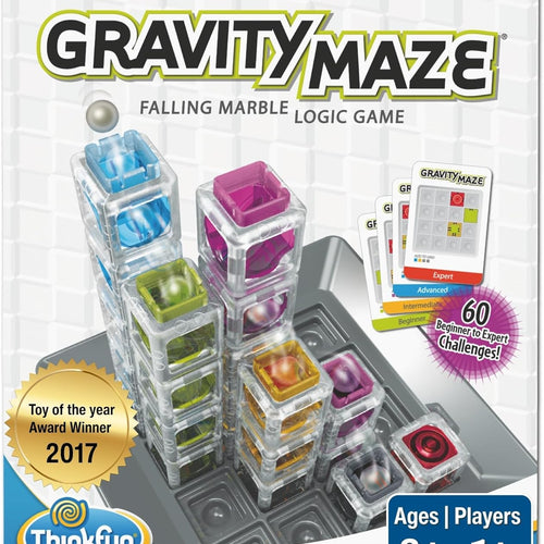 ThinkFun gravity maze for kids 8-12 - logic game with 9 towers and 3 marbles - STEM toy for boys and girls