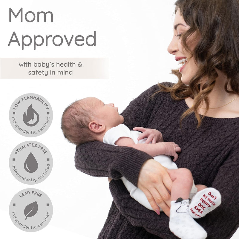 ZIRI & ZANE Baby Sock Gift Set - Unisex Newborn Gifts for Baby Showers | 7 Unique Pairs - Gender Neutral - Cute & Funny Baby Gifts - Baby Boy & Girl Registry Search Idea - Newborn Clothes Essentials