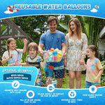 12 PCS Reusable Water Balloons, Self-Sealing Refillable Magnetic Water Balls, Pool Beach Water Toys for Boys and Girls, Outdoor Summer Toys for Kids Ages 3+