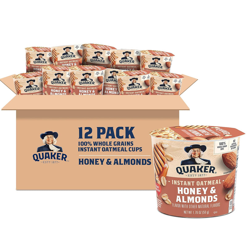 Quaker Instant Oatmeal Express Cups, 4 Flavor Variety Pack, 1.76 Ounce (Pack of 12)