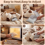Mewaii Weighted Stuffed Animals for Adults & Kids, 2-5 lbs - 23" Heatable Coolable Cow Plush, Microwavable Adjustable Removable Inner Pad, Realistic Hug Comfort Gift (White)