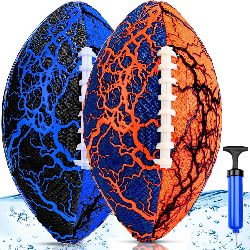 Jasonwell Pool Beach Water Football - 2Pack Strong Grip Waterproof Football for All-Weather Play Pool Toys Beach Games Outdoor Sports Toy Christmas Birthday Gifts for Kids Boys Teens Adults