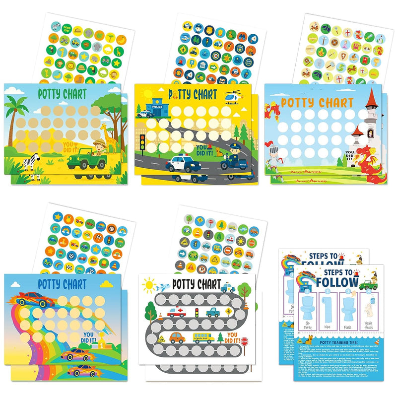 Potty Training Chart for Toddler 5 Fun Styles 17 PCS Potty Chart for Girls with 315 Stickers for Kids Potty Training Reward