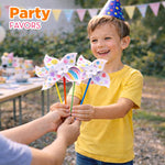 4E's Novelty 24 Pack DIY Pinwheels Craft for Kids, Bulk Summer Pinwheel Craft Kit, Color Your Own Paper Windmill Patriotic Pinwheels for Kids Bulk 4th ofJuly Craft for Kids Art Games