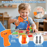 Educational Montessori Tool Set for 3-5 Year Old Boys and Girls, 44 Pcs Wooden STEM Toys with Drill and Apron