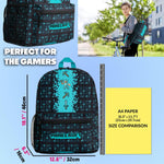 Minecraft Backpack for Boys Kids Teens Adjustable Straps Front Pocket Daypack Backpacks for Sports Gym School Gamer Gifts (Blue)