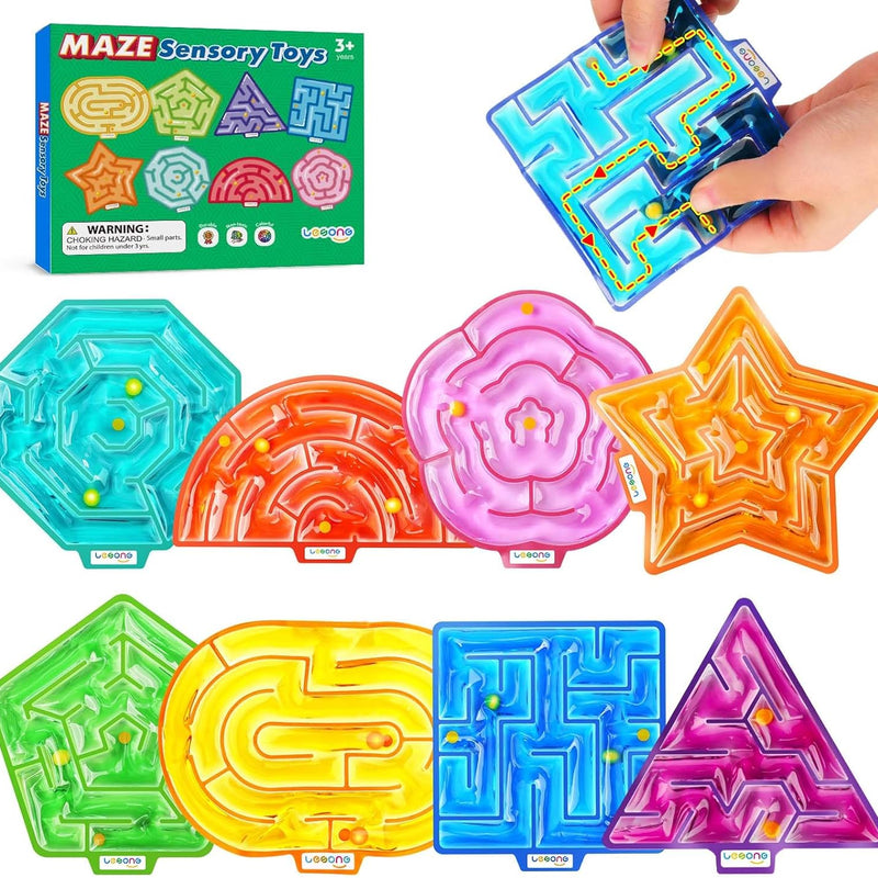 Squishy Toys Sensory Fidget Toys for Kids: 4 Pack Maze Sensory Toys for Autism - Fidget Toys with Filled Goo for Calming Down Classroom Travel