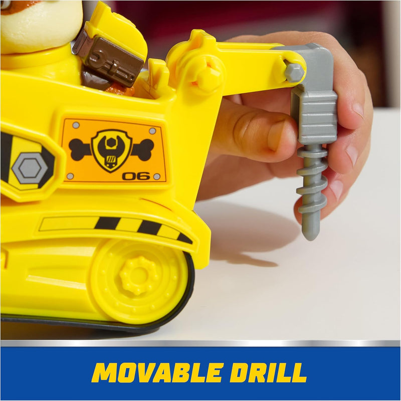 Paw Patrol, Rubble's Bulldozer Toy Truck with Collectible Action Figure, Sustainably Minded Kids Toys