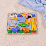 Melissa & Doug Safari Wooden Chunky Puzzle (8 pcs) for Toddlers and Preschoolers, FSC Certified, Ages 2+