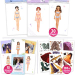 BSCOOL Sticker Dress up Books - Sticker Activity Book for Kids. Learn Girls Fashion Design with Stickers and Guides for Kids 5 and up. Little Designer Creativity Book. Stickers, Paper Dolls. - Glamour