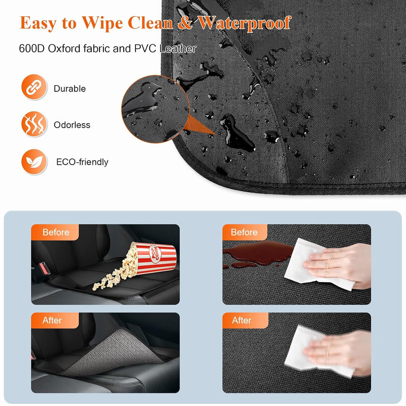 Car Seat Protector, Carseat Seat Protectors with Thick Padding No Imprints | Non-Slip Backing, Waterproof, Universal Fit, Heat Resistant, 600D Fabric Car Seat Covers with Storage Pockets for Baby