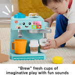Fisher-Price Toddler Toy Laugh & Learn Coffee Café Musical Playset with Educational Songs & 10 Pretend Play Pieces for Kids Ages 18+ Months​