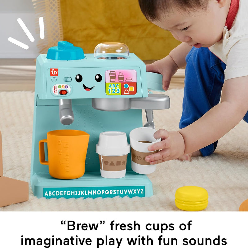 Fisher-Price Toddler Toy Laugh & Learn Coffee Café Musical Playset with Educational Songs & 10 Pretend Play Pieces for Kids Ages 18+ Months​