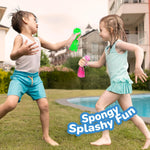 ArtCreativity octopus water balls, 3-pack, non-toxic durable rubber, bright blue green pink, 7.5" tall, 2.5" wide, 1-3 years, bath toys for kids