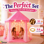 Orian Princess Tent for Kids, Toddler & Kids Pink Play Tent Indoor & Outdoor Princess Castle Fort for Girls and Toddlers Ages 2-7, 55”x53”, LED Star Lights, Children’s Toys and Gifts for Girls