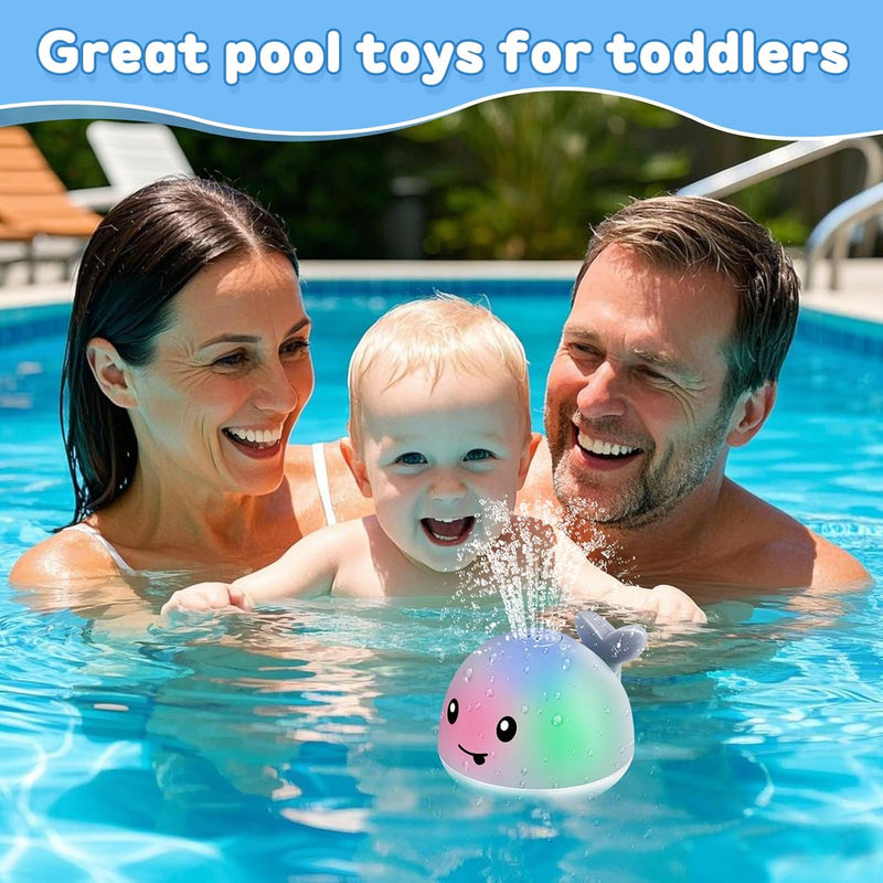 Anggiko Baby Bath Toy, Light Up Whale Sprinkler for Toddlers Ages 1-3, 6-12 Months Rechargeable Battery Toy Gift