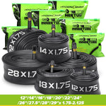2 Pack Bicycle Tubes (12-27.5" x 1.75-2.125", 32mm AV Schrader Valve, Reliable Inner Tube for Kids/Road/MTB Bike)