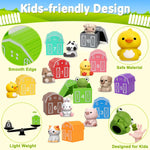 20-Piece Farm Animals Toy Set for Toddlers, Montessori Counting and Matching Fine Motor Games