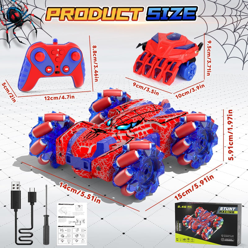 Spider Gesture Sensing Remote Control Car with 2.4GHz Hand Controlled Rechargeable RC Stunt Car