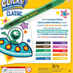 Crayola Clicks Retractable Tip Markers (10ct), Washable Cone Tip Art Marker Set, Cute Aesthetic School Supplies, Classroom Must Haves, Ages 3+