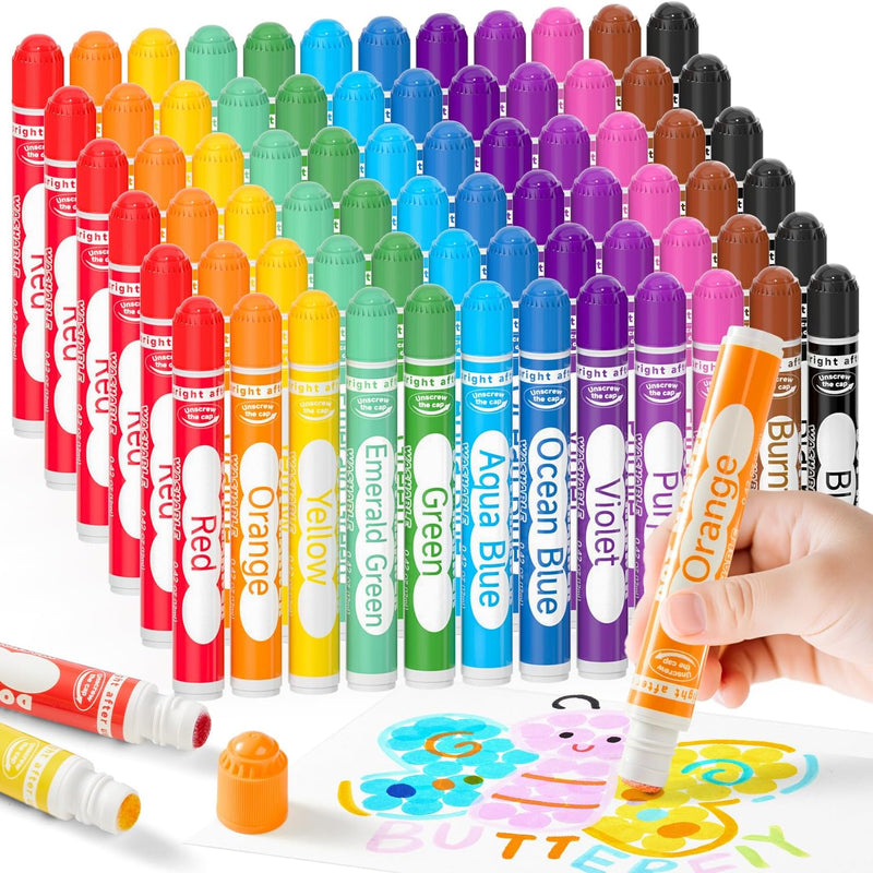 Shuttle Art 60 Pack Dot Markers, 12 Colors x 5 Sets Washable Bingo Daubers, Fun Art Supplies for Kids and Preschoolers, Non Toxic Water-Based