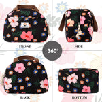 CaCTOUR Lunch Box for Women Girls Teens,Cute Lunch Box Cooler Bag, Portable Insulated Small Lunch Bag Women Reusable Corduroy Lunch Tote for Work/Travel/Picnic/School (Flower)