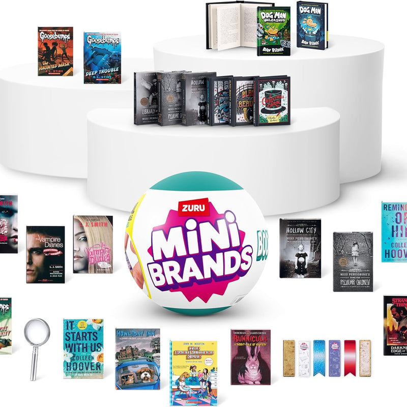 Mini Brands Books Capsule by ZURU Real Miniature Book Brands Collectible Toy, Capsules of 5 Mystery Miniature Books with Real readable Pages and Accessories for Kids, Teens, Adults (Single Capsule)