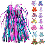 shiny blue purple color bike streamers for kids bicycle handlebar scooter